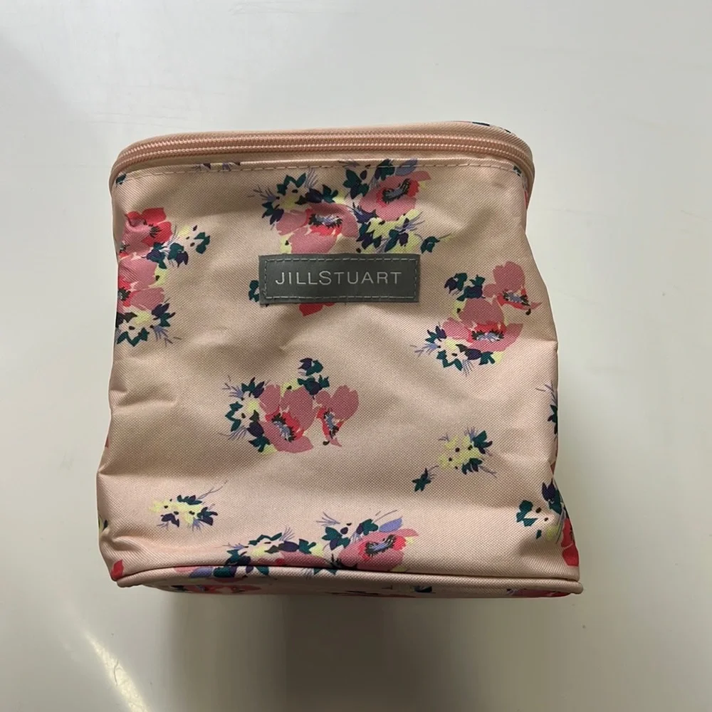 Jill Stuart pink floral cosmetic bag B42-23 - Picture 1 of 3